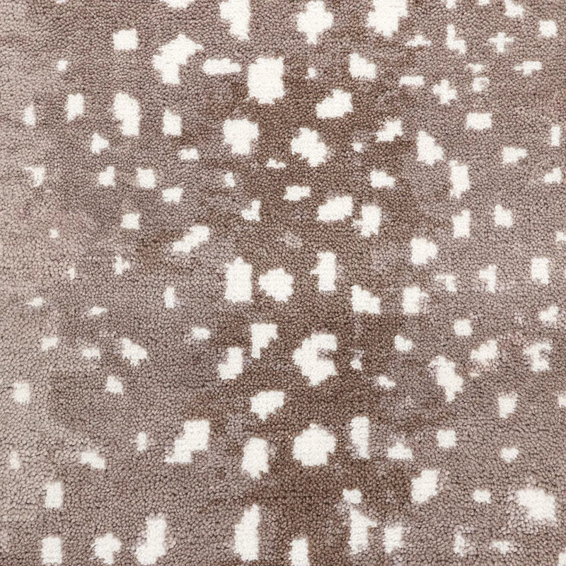 Louis Animal Print Hand-Knotted Wool/Cotton Ivory Area Rug, Rectangle 5' x 8', Beige