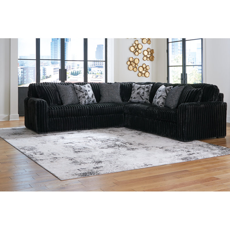 Midnight-Madness Onyx 3-Piece Sectional