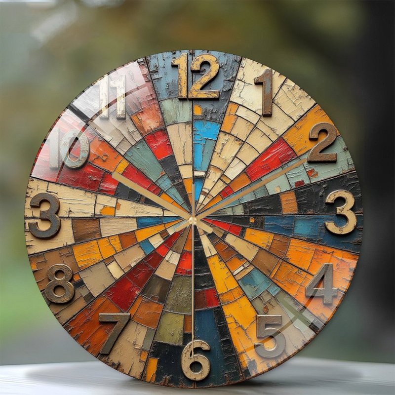 Horloge murale rétro vintage 12 "encadrée pour décoration intérieure