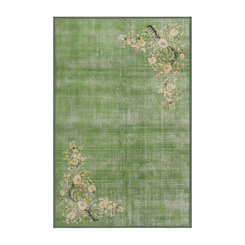 Tapis traditionnel vert / beige Neutra, Rectangle 6 pi x 9 pi
