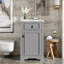 Meuble-lavabo de 20 po avec lavabo en céramique, porte à fermeture douce, tablette réglable et support de rangement fixé à la porte-1060825600