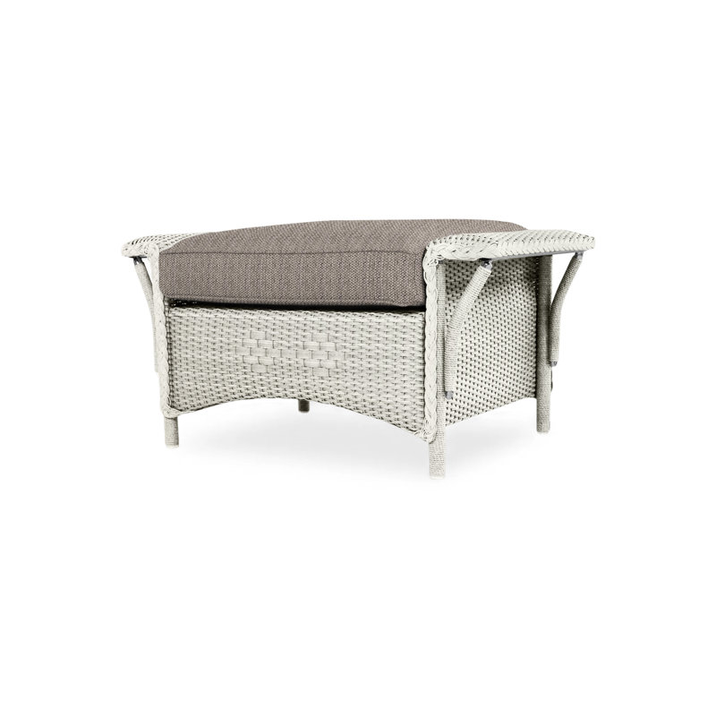 Nantucket Outdoor Ottoman, Consider Indigo, Matte White