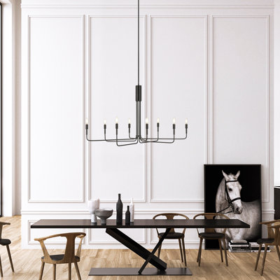 Lustre linéaire moderne à 8 lumières de style bougie Sola