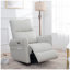 Fauteuil inclinable berçant électrique pivotant de 270 degrés avec bouton-poussoir en cuir de polyuréthane gris clair
