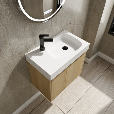 Meuble-lavabo simple avec plateau en résine 23,63 po Cambon