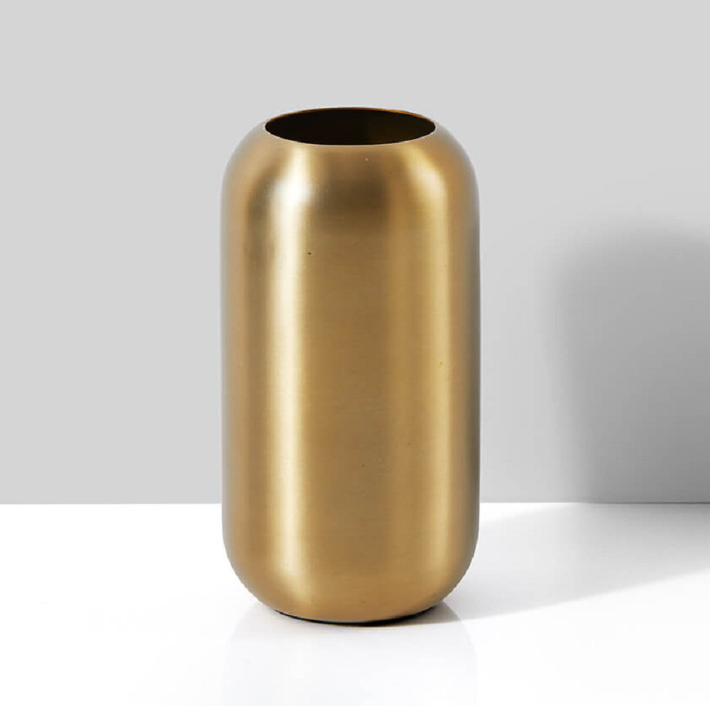 Pilsbury Gold Indoor / Outdoor Metal Table Vase Everly Quinn 