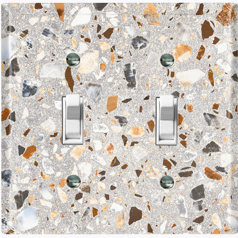Rustic Stone Rock Design Pattern Image 2 - Gang Toggle Light Switch Standard Wall Plate