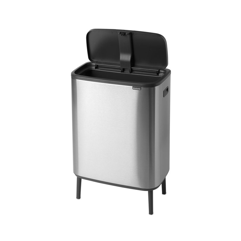 Brabantia Bo Hi 60 Litre Touch Bin, Matte Steel