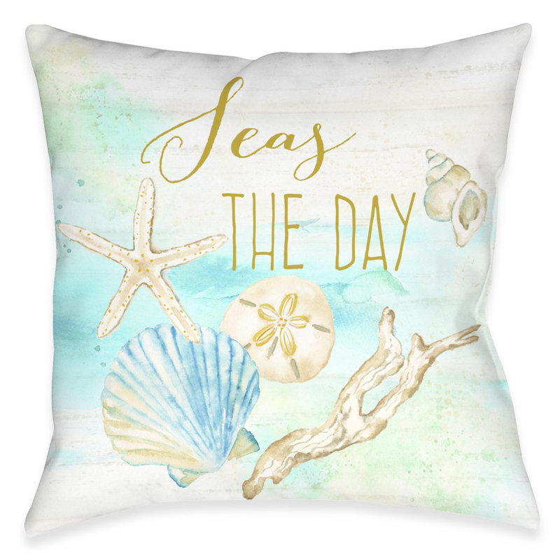 Seas The Day Throw Pillow, Indoor