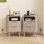 Ensemble de 2 tables de chevet, tables de chevet avec station de charge, gris