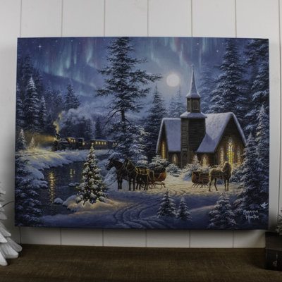 Silent Night 18x24 Fully Illuminated LED Wall Art
