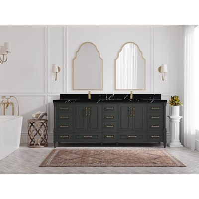Aberdeen 84'' Double Bathroom Vanity with Top