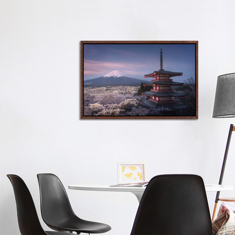 Spring In Japan XXIII by Daniel Kordan - Print on Canvas, 101.6 cm H x 66.04 cm W, Classic Brown Wood Framed