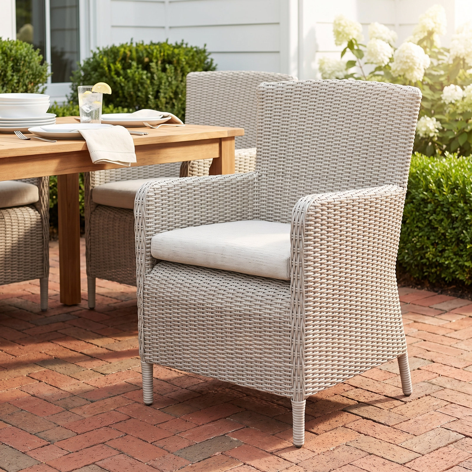 Manhattan Patio Armchair, Antique Beige Sunbrella® Canvas
