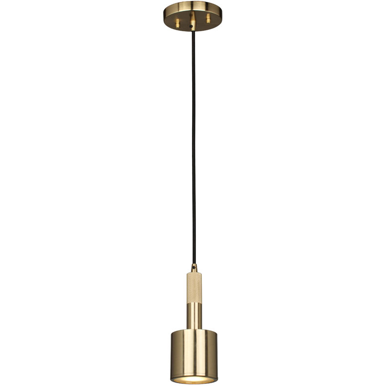 Rhoswen 1 Light Pendant - Frosted Diffuser, Aged Brass