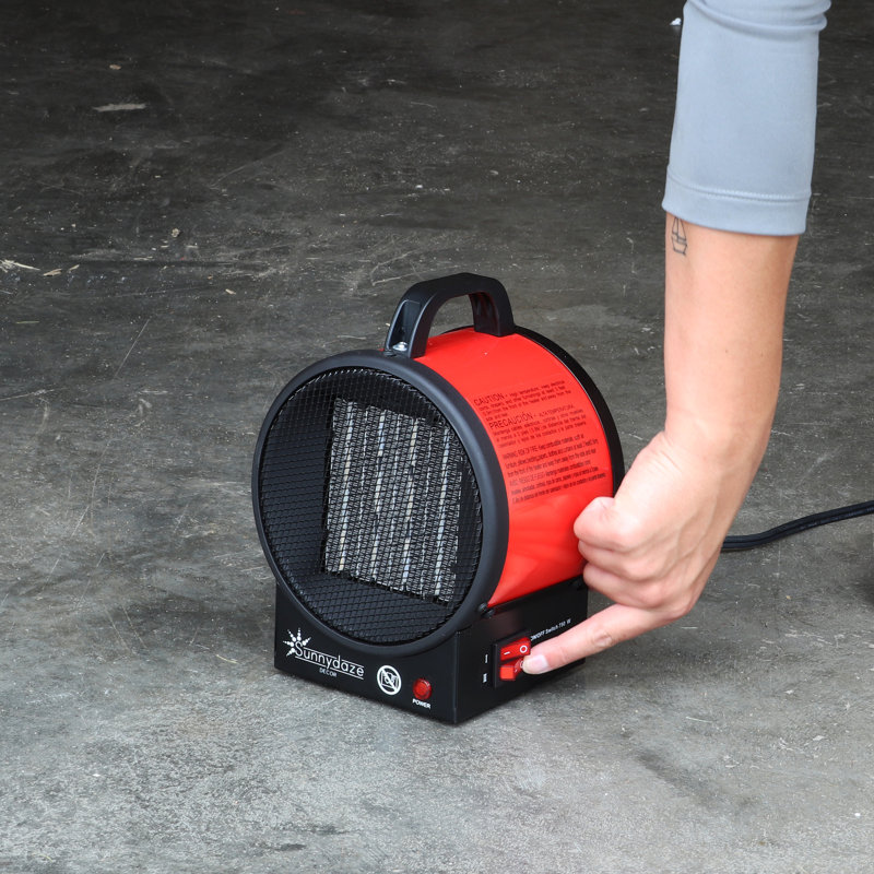 Portable Red Ceramic Electric Space Heater with Auto Shut-Off
