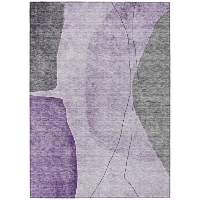 Chinu Washable Abstract Indoor / Outdoor Rug, Rectangle 9' x 12'