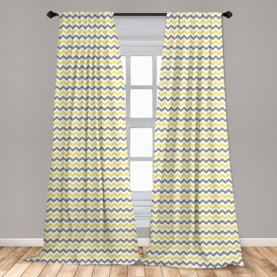 Chevron Semi-Sheer Rod Pocket Curtain Panels