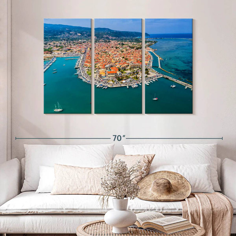 Lefkada Aerial View, 32" H x 50" W