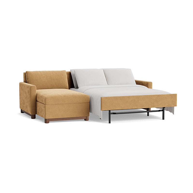 Reve Sofa with Chaise (with Storage), Chaise On Left, Performance Velvet - Nutmeg