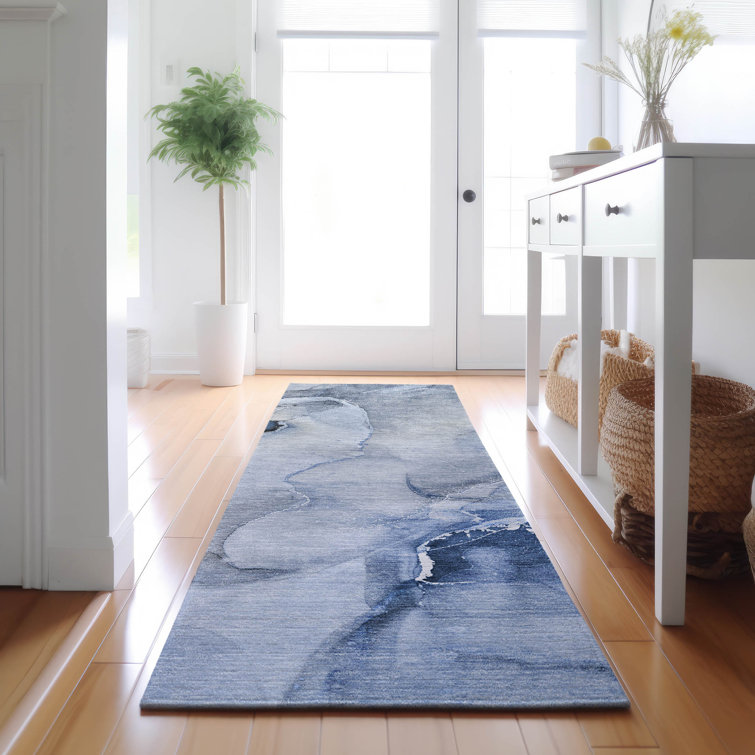 Premium Machine Washable Cerrito AMF521 Blue Rug