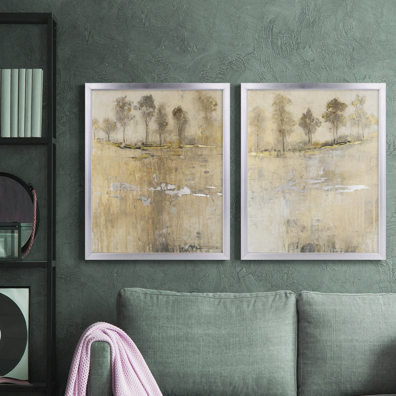 Cloake In Mist I - ensemble de 2 reproductions d'art sur toile encadrées