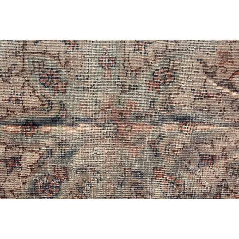 Tapis turc rétro surdimensionné à motif délavé distinctif - Esthétique tissée à la main