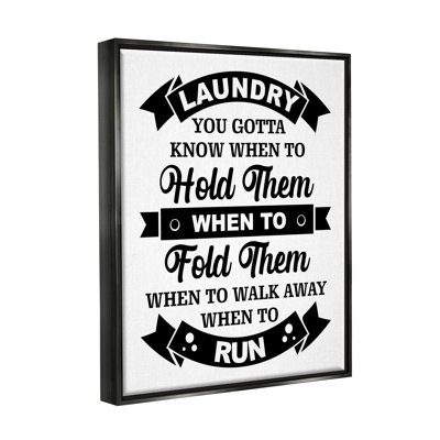 «Laundry Room», une affiche textuelle de style rétro par lettrage et doublure - reproduction sur toile flottante