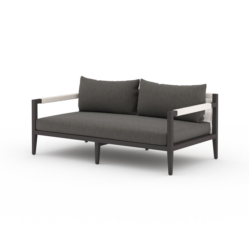 Solano Outdoor Loveseat with Cushions, Charcoal