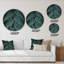 Fougère vert foncé sur fond noir II - Art mural cercle tropical en métal-68853732