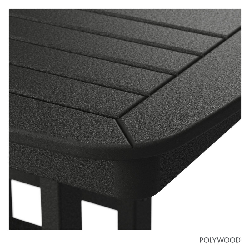 POLYWOOD Nautical Dining Table, Black, 29" H x 71.5" L x 36.75" W