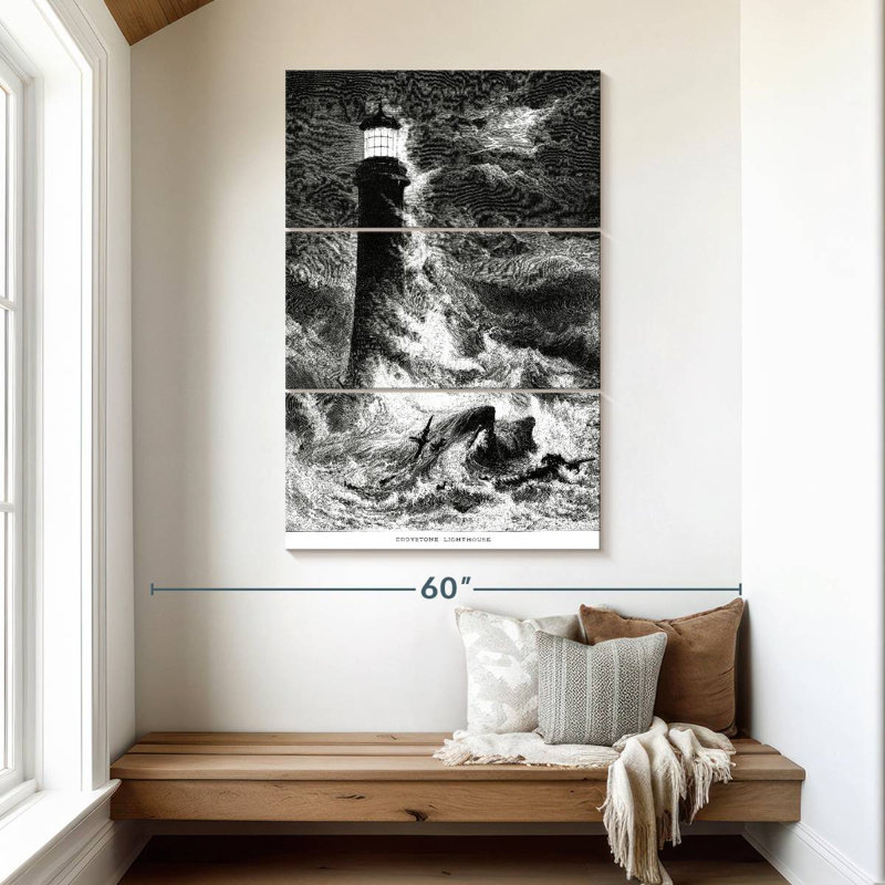 Aletra Lighthouse In Storm, 50" H x 32" W