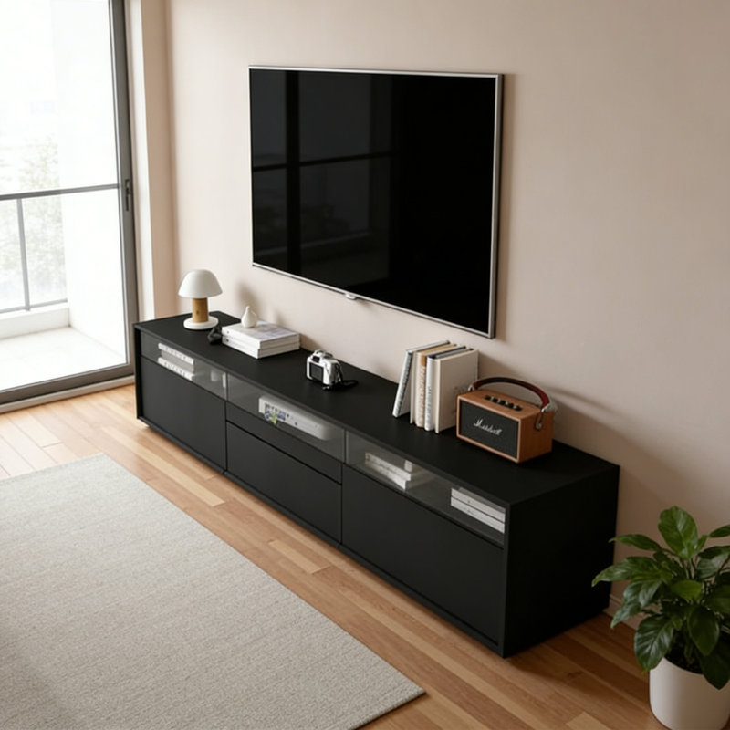 Meuble télé 4 tiroirs Black Minimalist