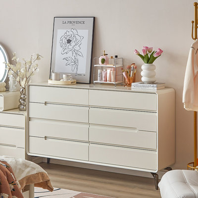 Armoire à huit tiroirs en bois de noyer massif 59,06 po