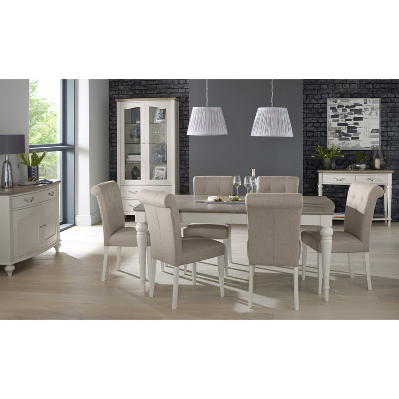 Snider 6 - Person Dining Set, 77cm H x 180cm W x 90cm D, Grey, Soft Grey/Grey Washed Oak
