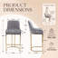 Besik Modern Bar Chairs Velvet Bar Stools Upholstered Counter Stools Set with Metal Frame for Kitchen,Dining Room -446052261