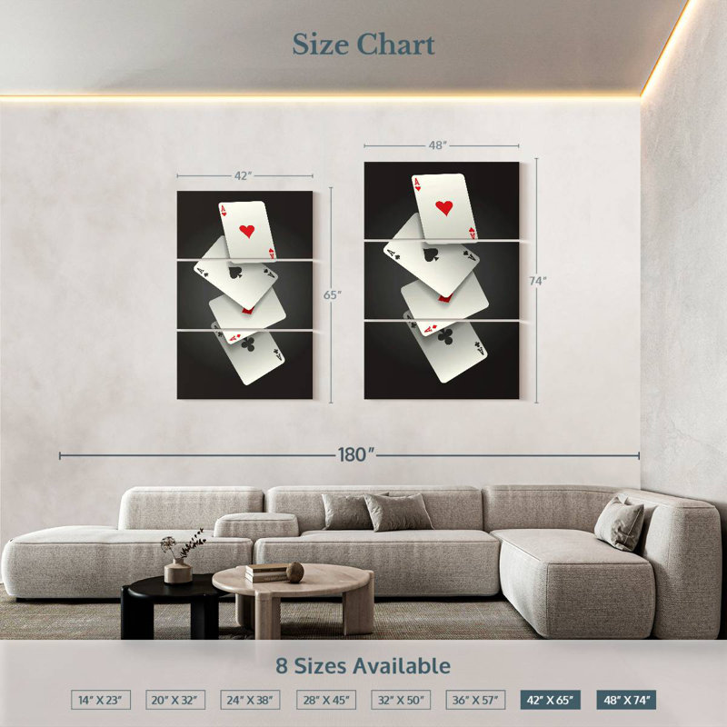 Senne Four Aces Cards, 74'' H X 48'' W