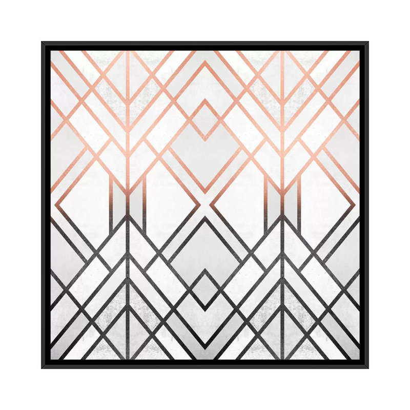 Impression d’art graphique, « gradient Geo » par Elisabeth Fredriksson, Pas de tapis, H 26 po x l 26 po x P 1,5 po
