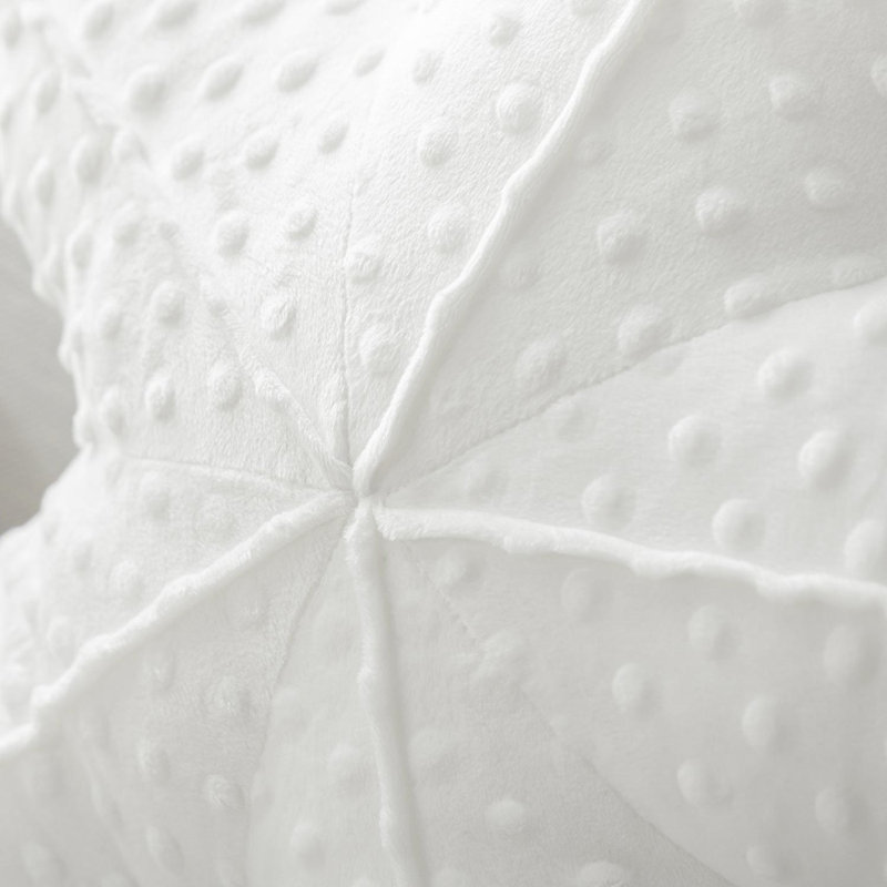 20.5" Starfish Shaped  Decorative Throw Pillow Velvet Ocean Series Throw Pillow, Off White