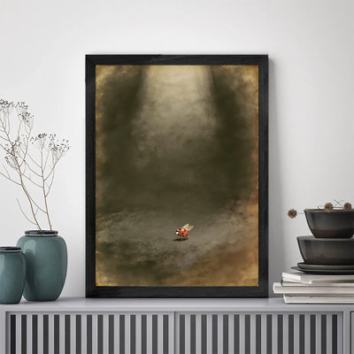 Art encadré noir, coccinelle, impression rétro