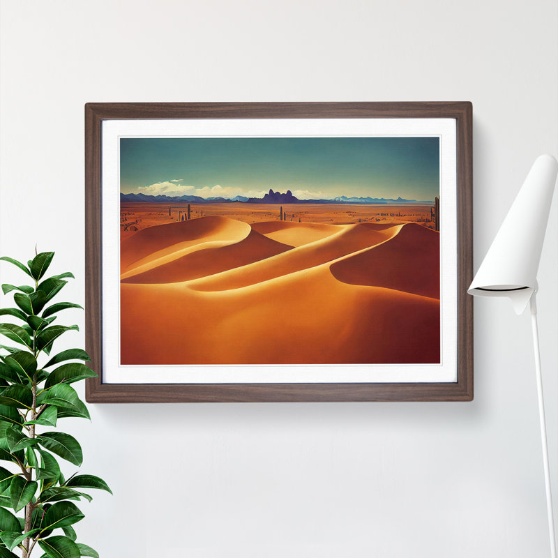 Dignified Desert - Single Picture Frame Print, 34cm H x 46cm W, Walnut