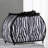 11.75" In Zebra Animal Print Purse W/ Black Faux Handle Table Lamp