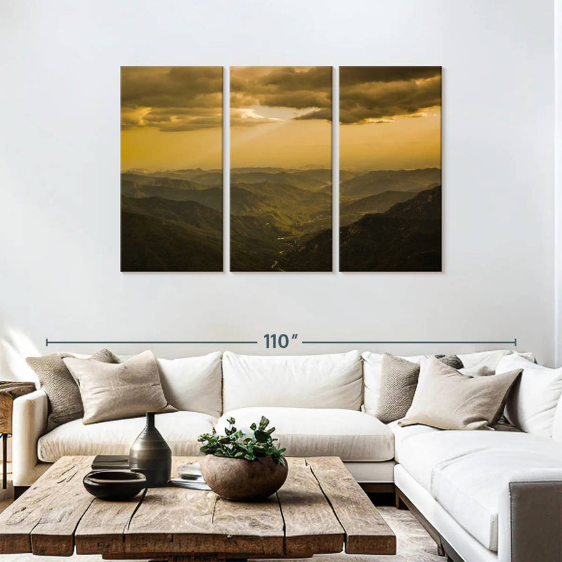 Alvord, coucher de soleil séquoia nuageux, H 48 po x l 74 po