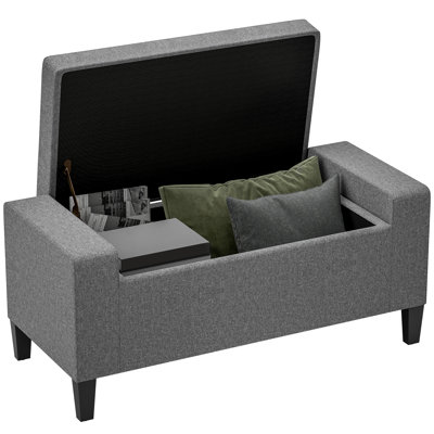 Rectangle Upholstered Storage Ottoman, 36" Storage Ottoman Bench with Lift Top, Entryway Bench with Seating for Living Room, Bedroom