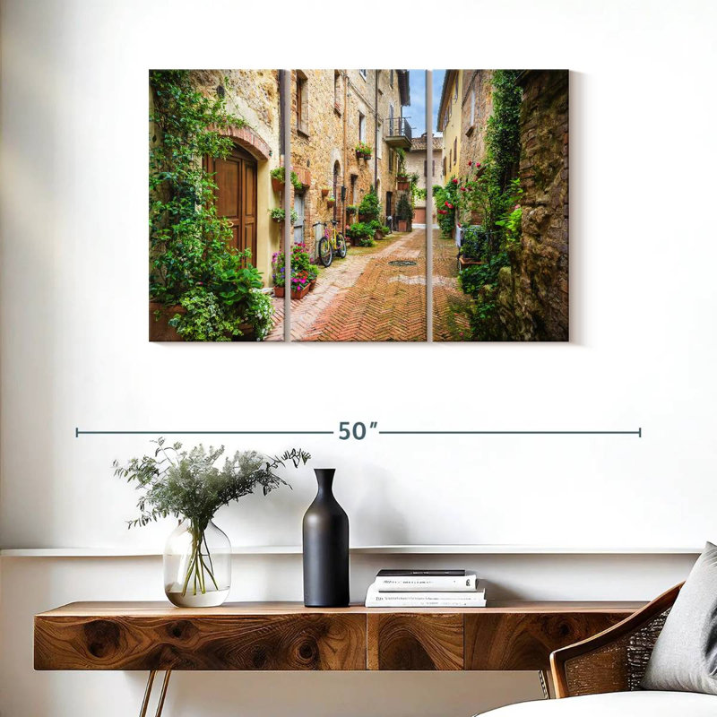 Kavia, pittoresque rue toscane, H 24 po x l 38 po