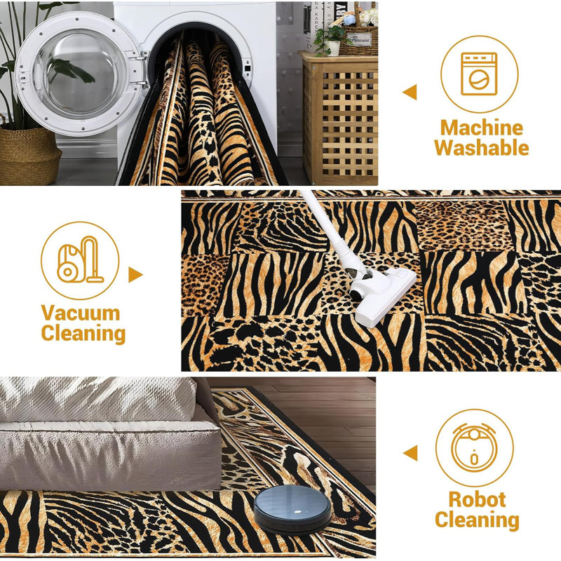 Tapis léopard 5 x 7 Leopard, Tapis de couloir 2 pi x 6 pi