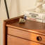 Commode d'appoint arrondie avec pattes en acier inoxydable