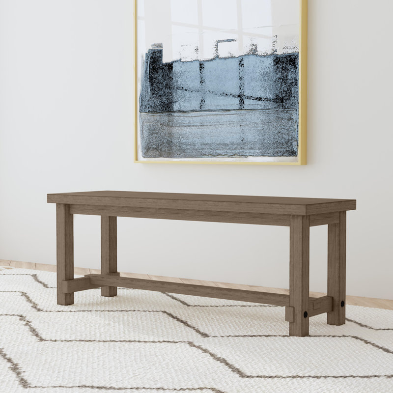 Trevion Solid Wood Bench, Taupe foncé