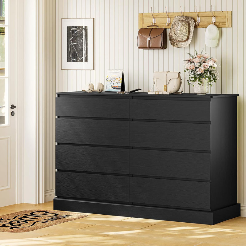 Victoir 51.6'' W 8 - Drawer Dresser, Black
