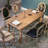 Picture Color Rectangular Solid Wood Dining Table-1875755862